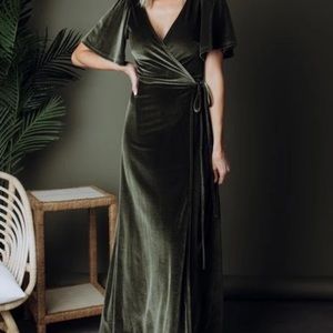 Baltic Born Olive Velvet Maxi Dress Meghan